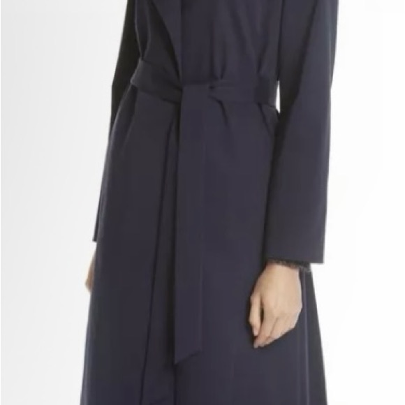 NWT Eileen Fisher Women’s Midnight Blue Wrap Coat Size Medium - Picture 2 of 11
